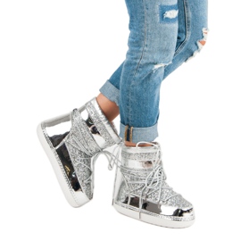 Modne srebrne čizme za snijeg siva 2