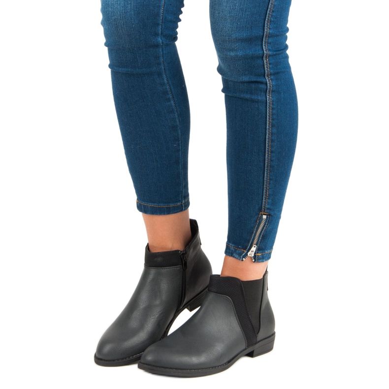 Groto Gogo Čizme s niskim gležnjevima s patentnim zatvaračem crno 2