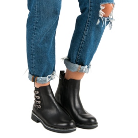 Forever Folie Crne čizme na ravnoj peti crna 1