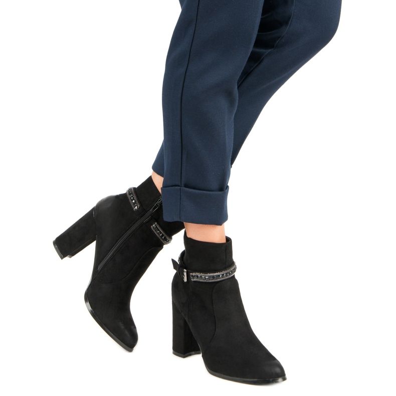 Vinceza Čizme na visoku petu od antilopa iz VINCEZE crno 1