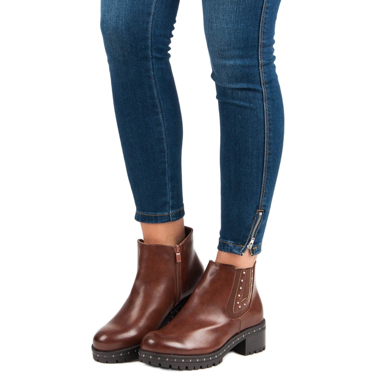 Anesia Paris Jodhpur čizme s visokim potpeticama crna smeđa 2