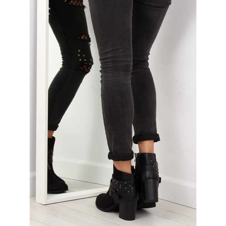 Čizme na stabilnoj peti crne G-36 crne crno 2