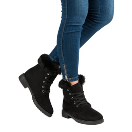 Tople, vezane gležnjače crno 1