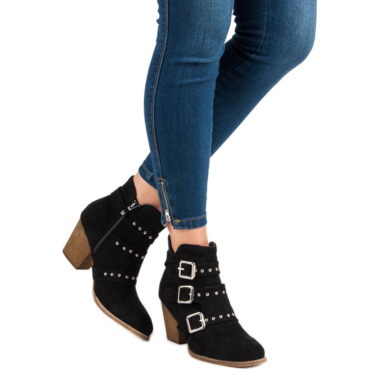 Ležerne gležnjače s visokim potpeticama crno 2