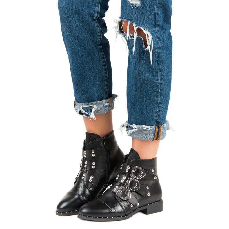 Groto Gogo Rock čizme na ravnoj peti crno 1