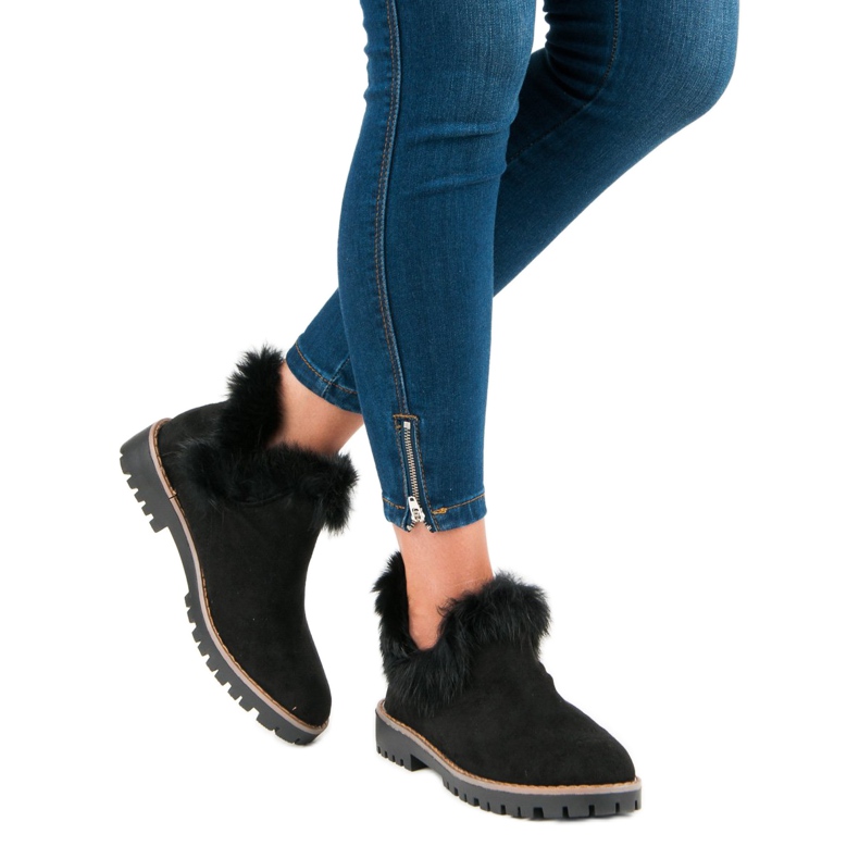 Forever Folie Čizme do gležnjača od antilopa crno 2