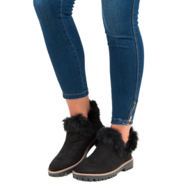 Forever Folie Čizme do gležnjača od antilopa crna 1