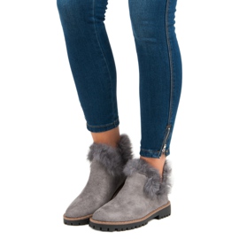 Forever Folie Čizme do gležnjača od antilopa siva 1