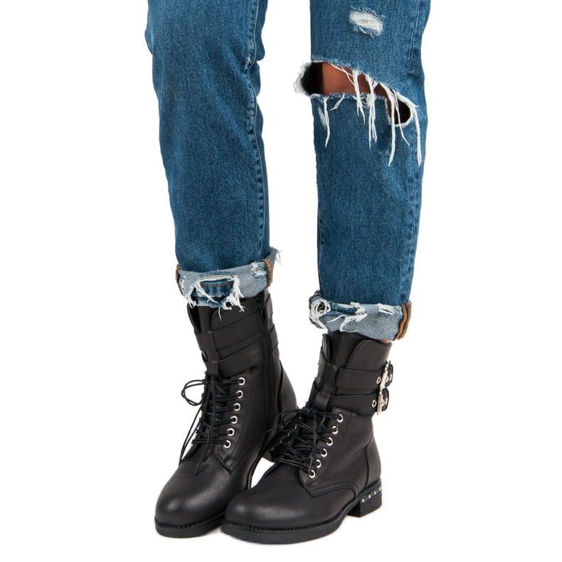 Super Me Udobne čizme crno 1