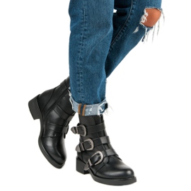 Ideal Shoes Modne jesenske čizme crno 2