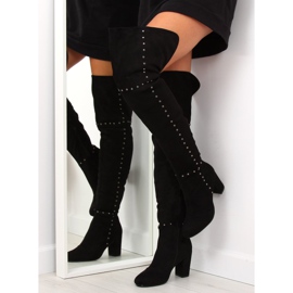 Crne čizme s visokim potpeticama 539-1 Crna crno 2