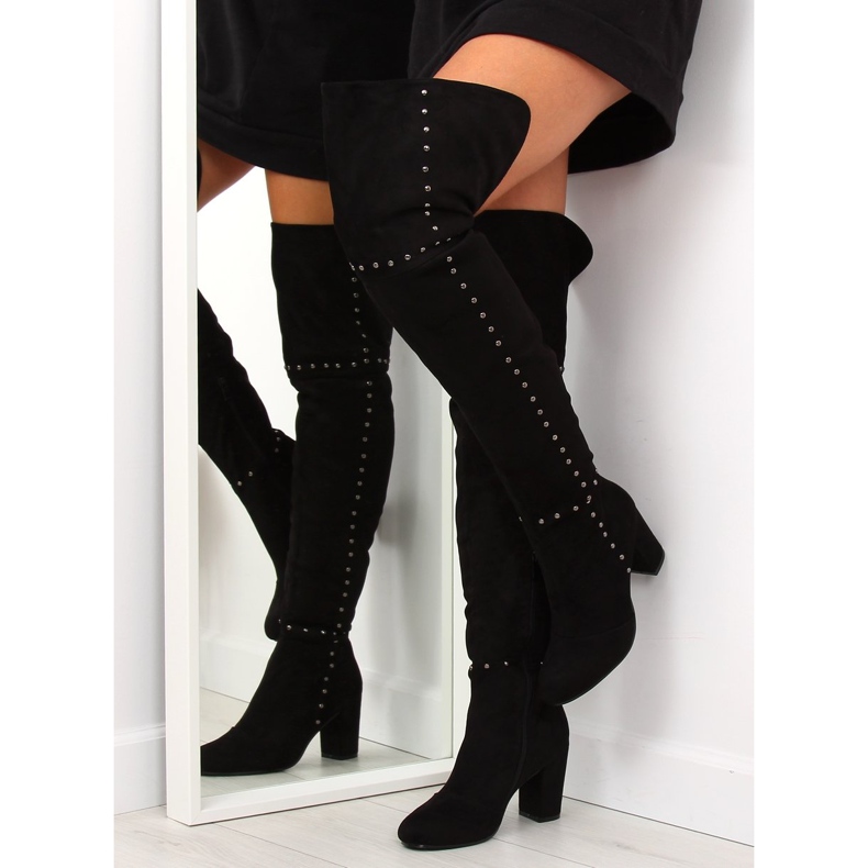 Crne čizme s visokim potpeticama 539-1 Crna crno 2