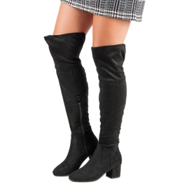 Seastar Čizme preko koljena od antilopa crna 2