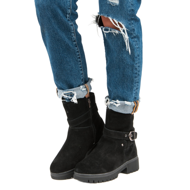 Tople kožne čizme crna 1