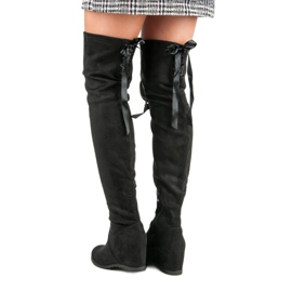 Bestelle Crne čizme za bedra na klinu crna 2