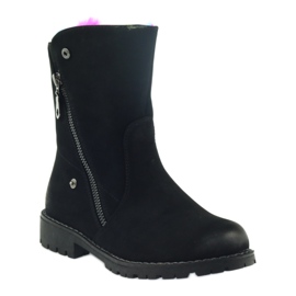 Sergio Leone Čizme s krznom u boji s patentnim zatvaračem crna višebojan 1