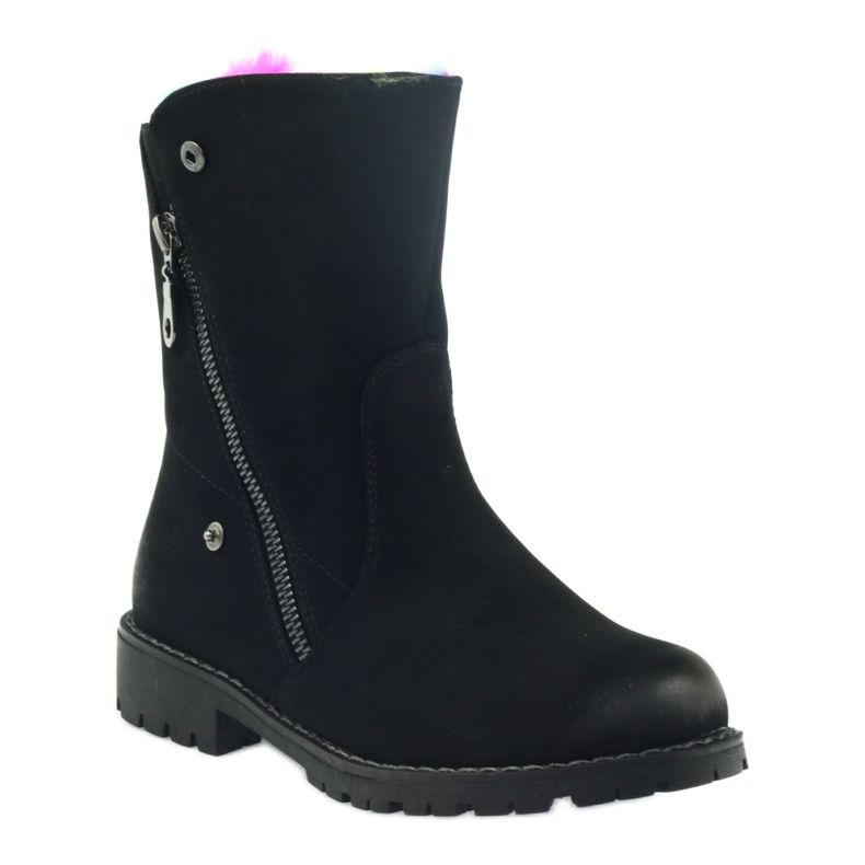 Sergio Leone Čizme s krznom u boji s patentnim zatvaračem crna višebojan 1