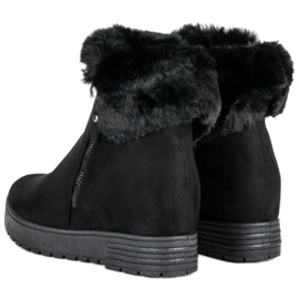 Lucky Shoes Crne čizme na klin crno 2