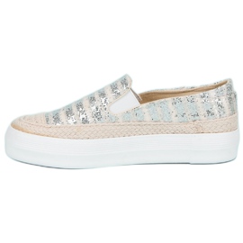 J. Star Srebrne espadrile siva 1