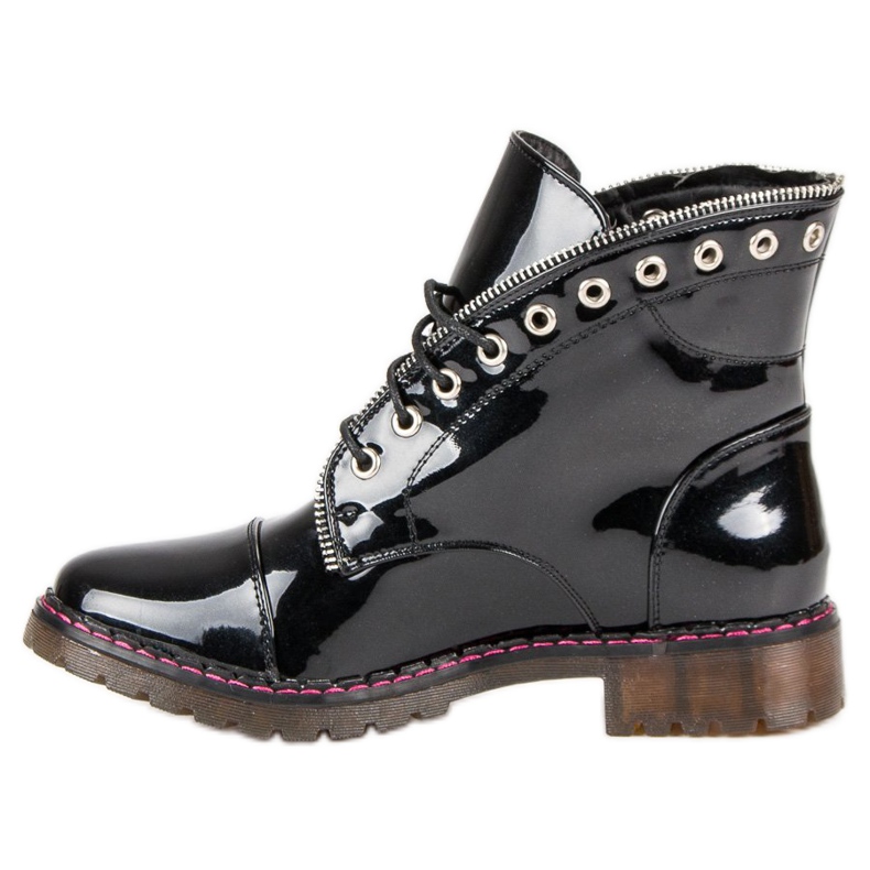 Lucky Shoes Lakirani radnici crno 1