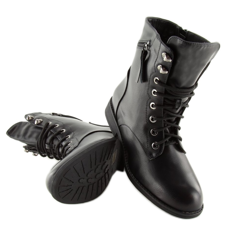 Čizme na vezanje crne workery 168-177 crne crna 1