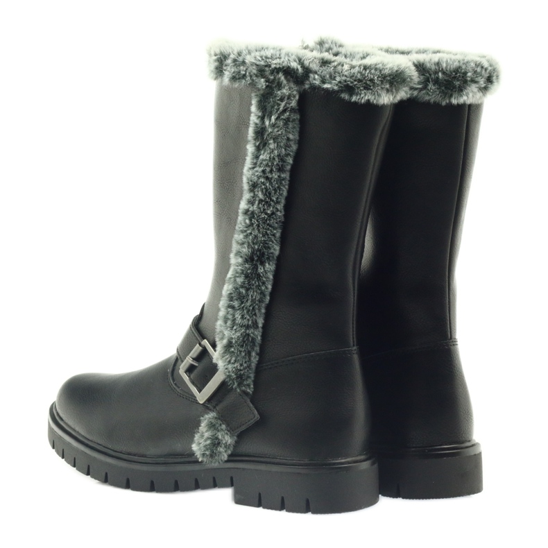 American Club Crne duge čizme s krznom crno 5