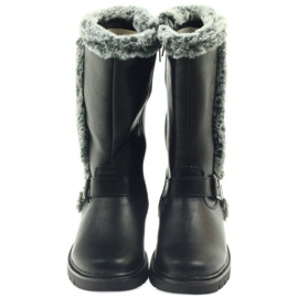 American Club Crne duge čizme s krznom crno 2