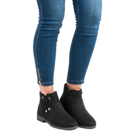 Top Shoes Čizme s niskim gležnjevima s patentnim zatvaračem crno 1