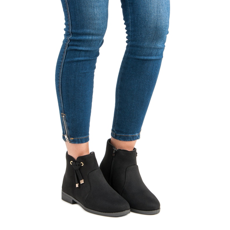 Top Shoes Čizme s niskim gležnjevima s patentnim zatvaračem crna 1