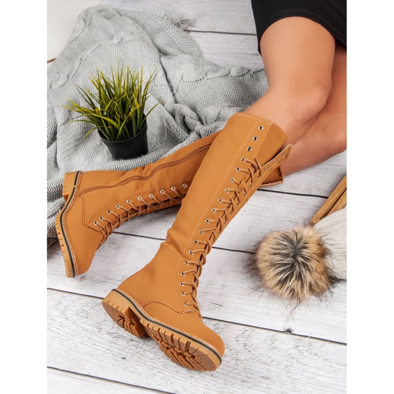 Seastar Ženske čizme na vezanje smeđa 1