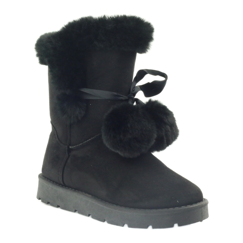 Crni Emusy Mukluki s pompom crno 1