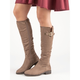 Super Me Klasične čizme od antilopa smeđa 2