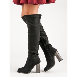 Ch. Creation Elegantne čizme na postu crna 1