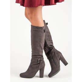 Groto Gogo Čizme od antilopa na postu siva 1