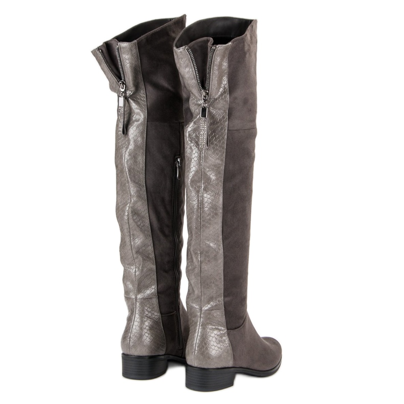 Filippo Čizme preko koljena od antilopa siva 1