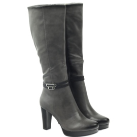 M.Daszyński Čizme na post Daszyński AM61 crna siva 3