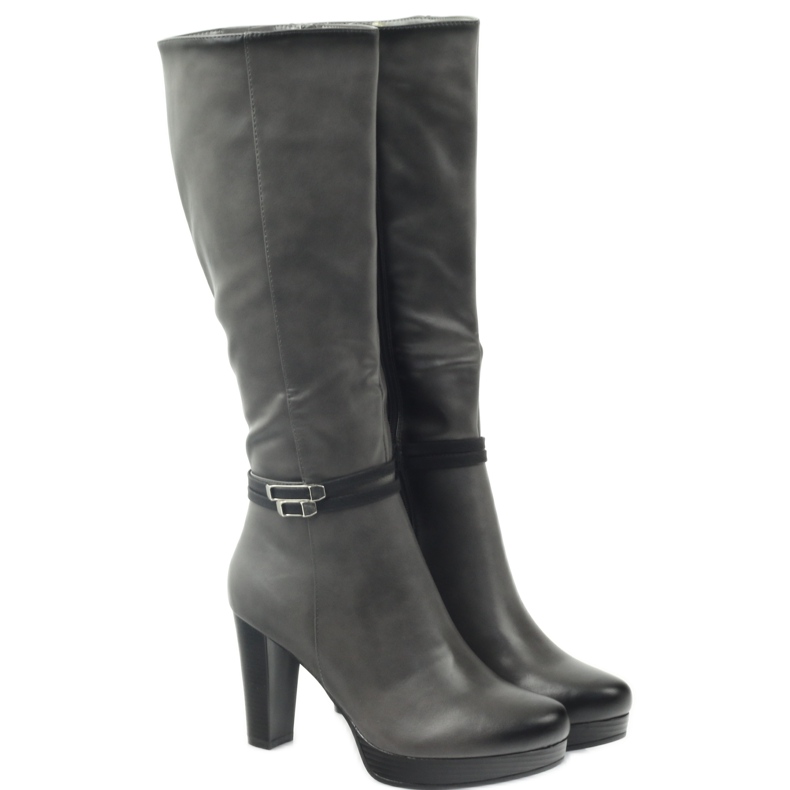 M.Daszyński Čizme na post Daszyński AM61 crno siva 3