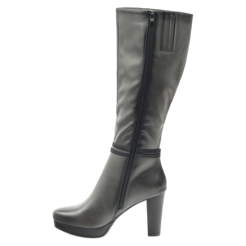 M.Daszyński Čizme na post Daszyński AM61 crna siva 2