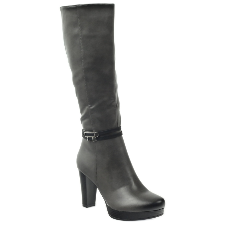 M.Daszyński Čizme na post Daszyński AM61 crna siva 1