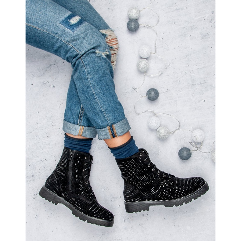 Seastar Modne radničke čizme crno 1