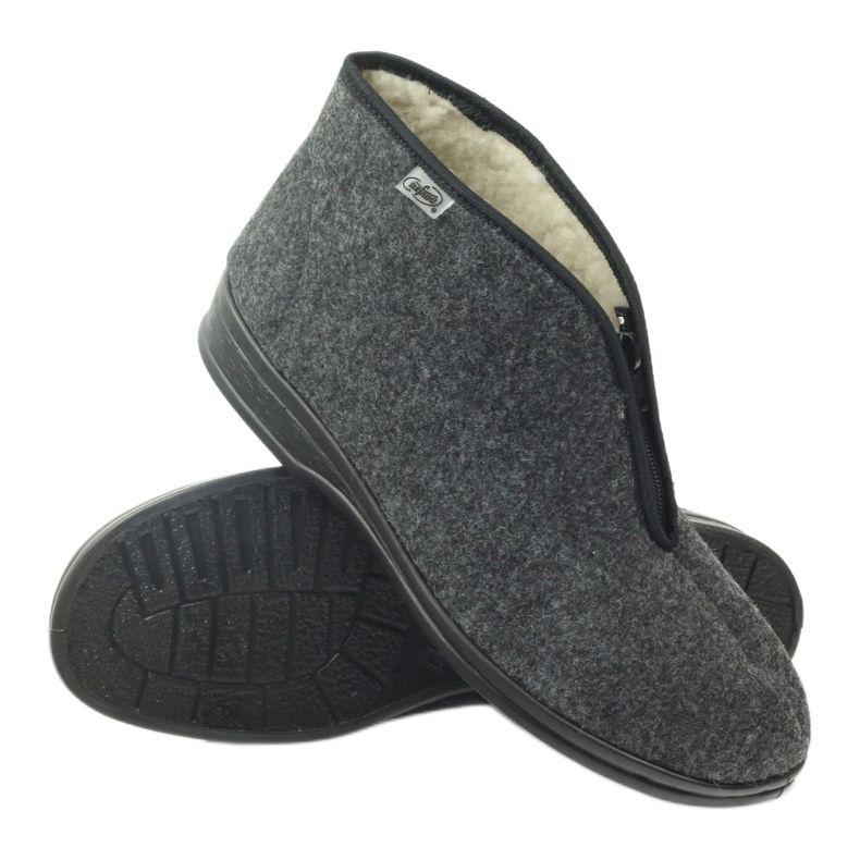 Befado muške cipele tople papuče 100M047 siva 2