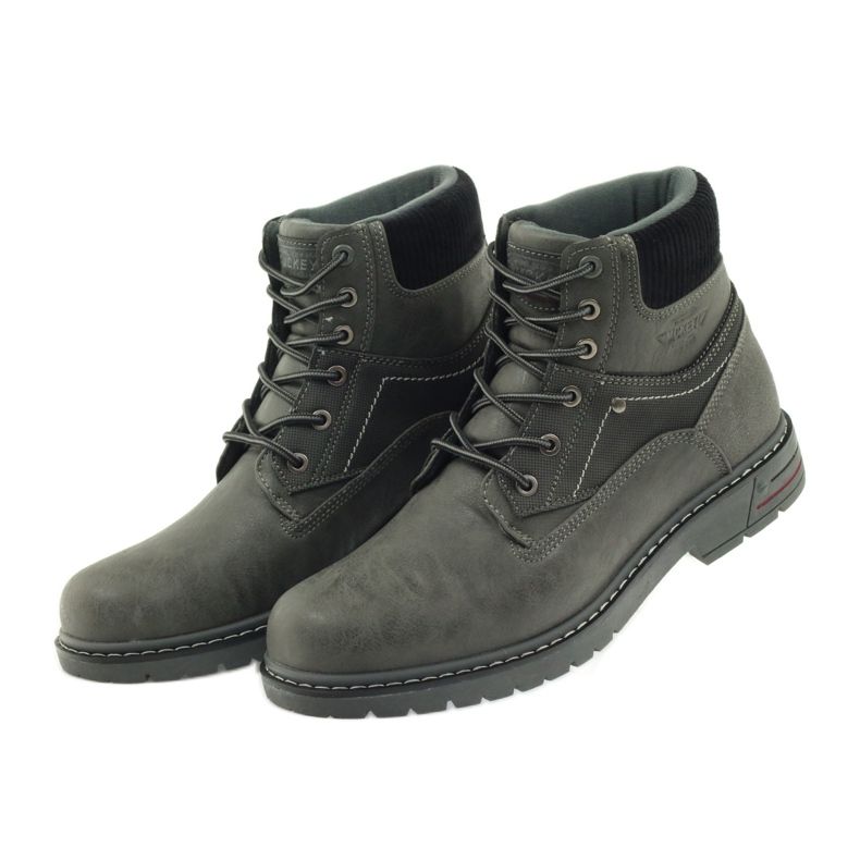 Sive čizme vezane McKey 616 siva 4