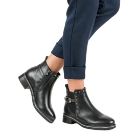 Vinceza Crne čizme sa kamenčićima crno 1