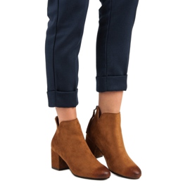 Vinceza Čizme do gležnjača od antilopa na visoku petu smeđa 1