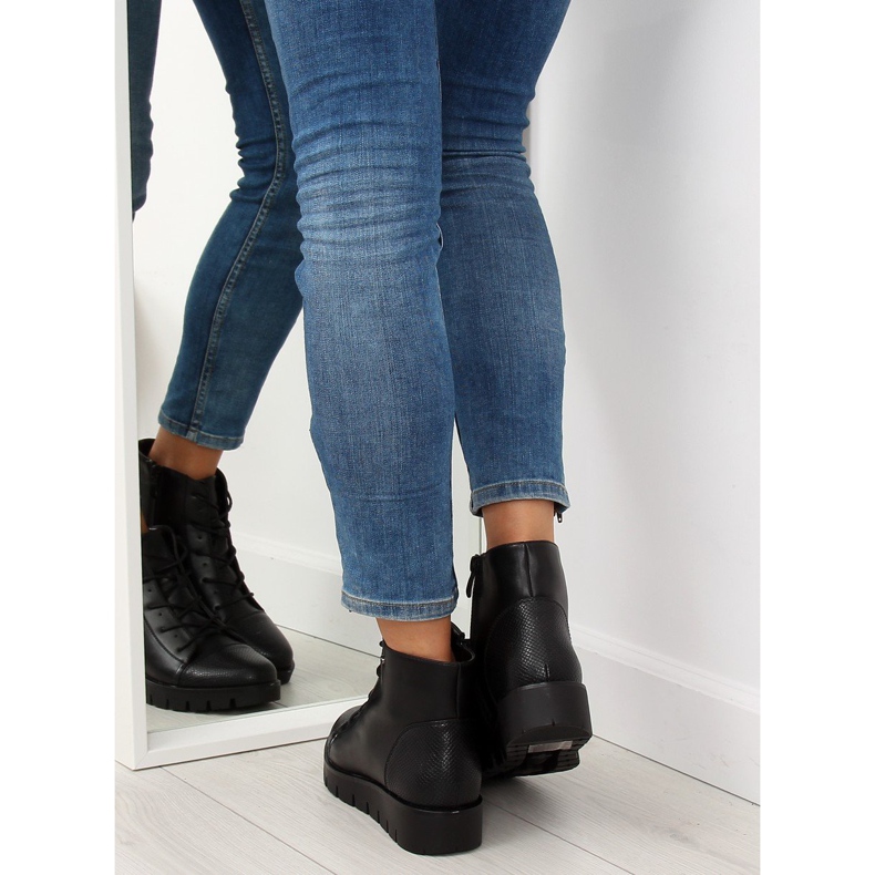 Crne čizme na vezanje 6707-1 crne crna 2