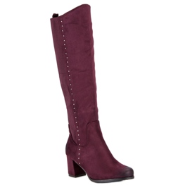 Udobne VINCEZA čizme s visokim potpeticama crvena 1