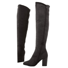 Sive čizme na petu BH133-HB Siva 1