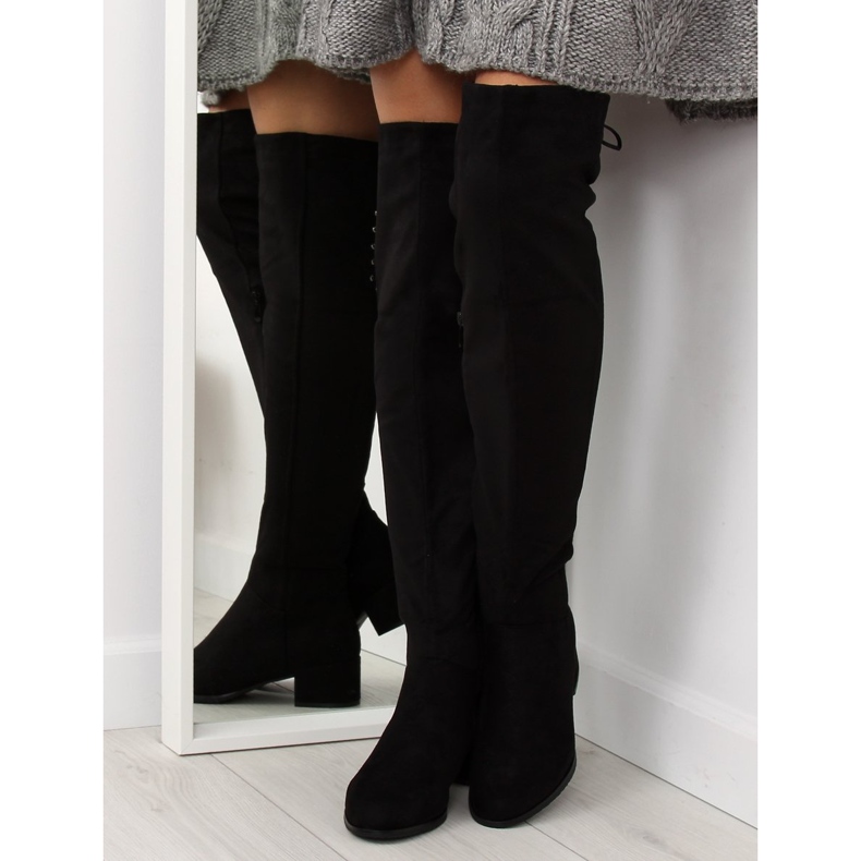 Crne čizme na visoku petu BH129-HB crno 2