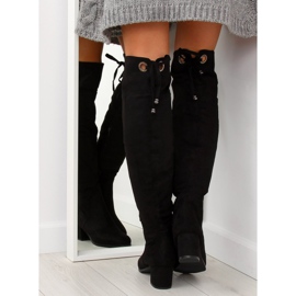 Crne čizme s visokim potpeticama B-318 crne crno 2