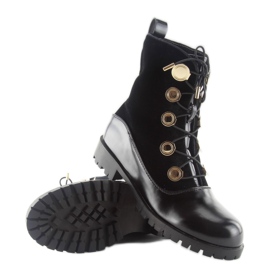 Radnici od velura s gumbima crni R113p Crni crna 2